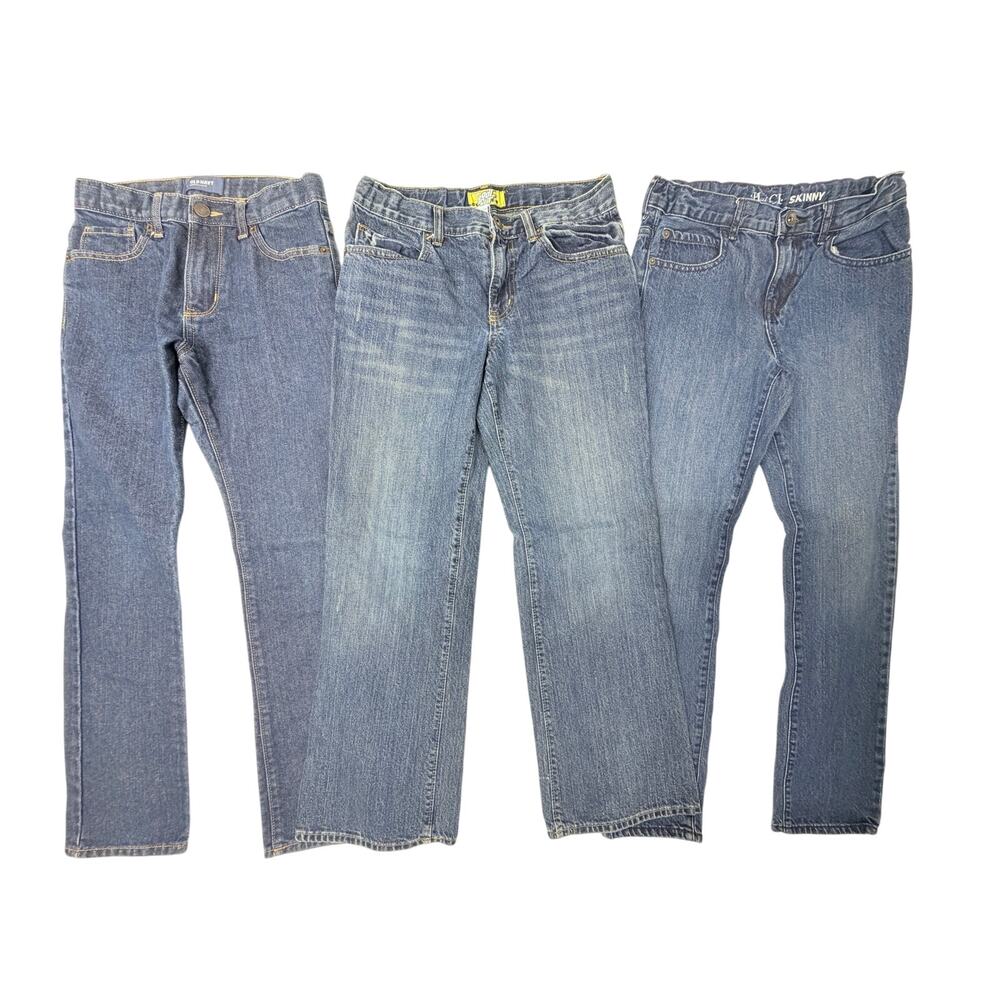 Boys Size 12 Jeans Lot Old Navy Children’s Place Skinny Bootcut Denim 3 Pair